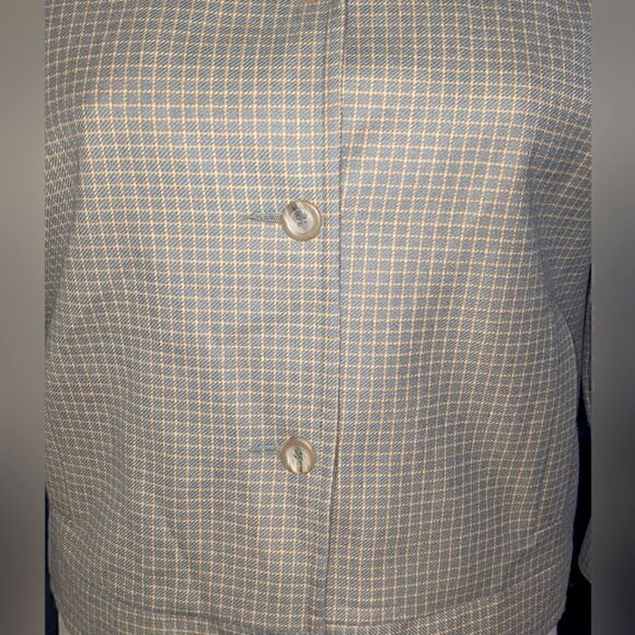 Vintage Dunedin Pure New Wool 14 Green and Beige Plaid Jacket - Picture 8 of 12